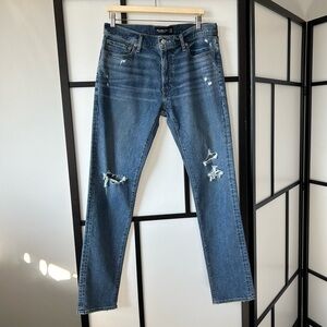 [33x34] Abercrombie & Fitch Skinny-Stretch Blue Denim Jeans Men’s
